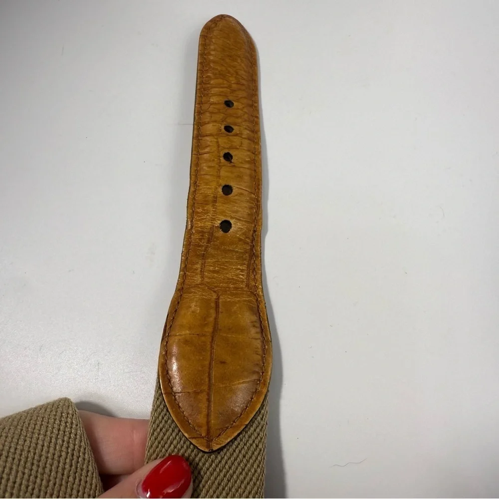 Trafalgar canvas leather belt handcrafted in USA size 42-44.5”